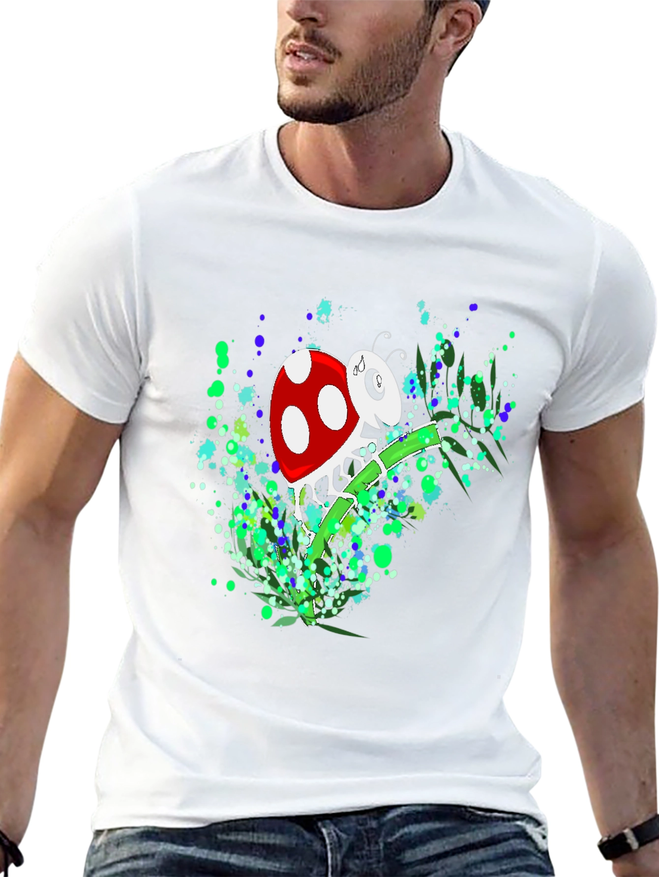 Ladybug Graphic T-Shirt - Black