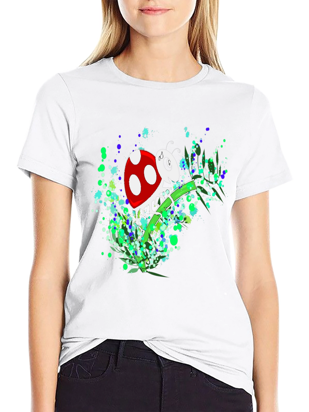 Ladybug Graphic T-Shirt - Black