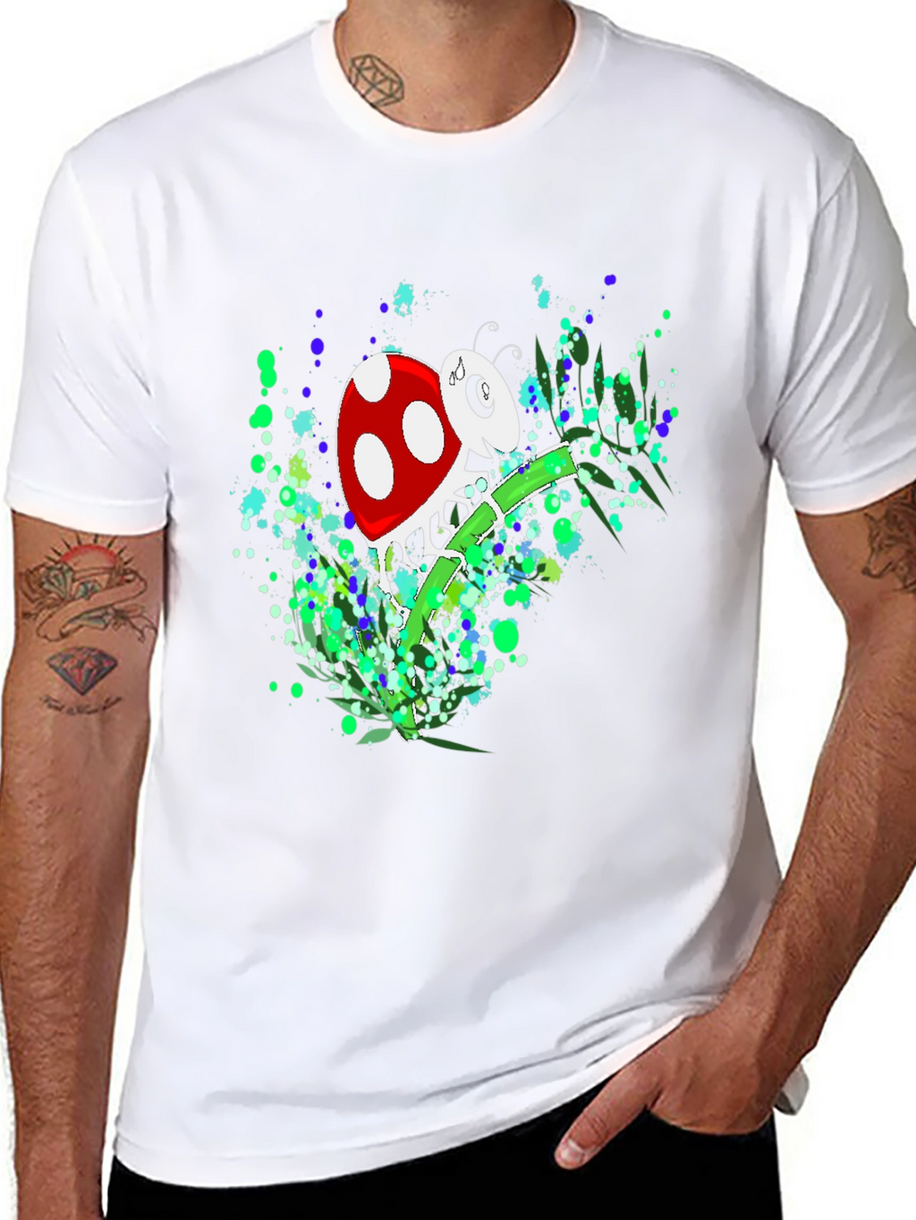 Ladybug Graphic T-Shirt - Black