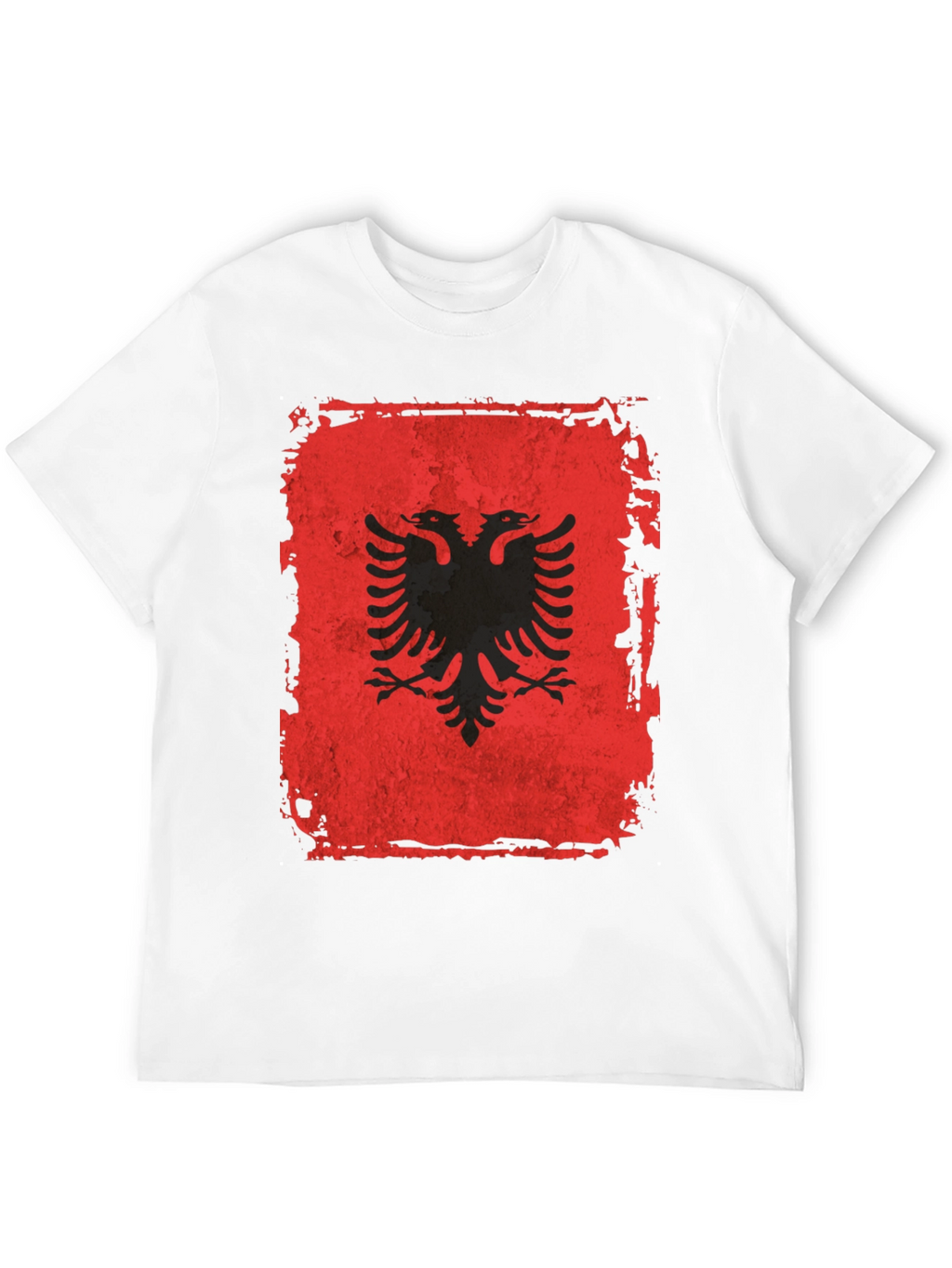 Albanian Flag Distressed Graphic T-Shirt
