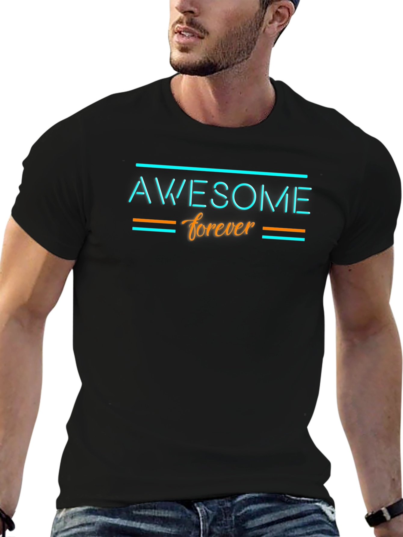 Awesome Forever Black Graphic Tee