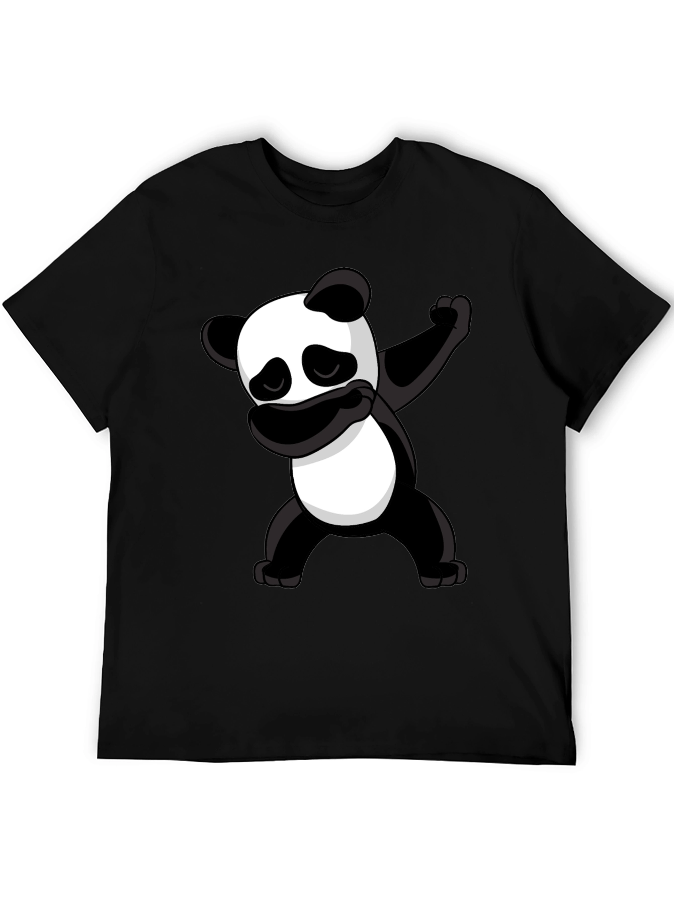 Dabbing Panda Graphic Tee - Black Cotton T-Shirt