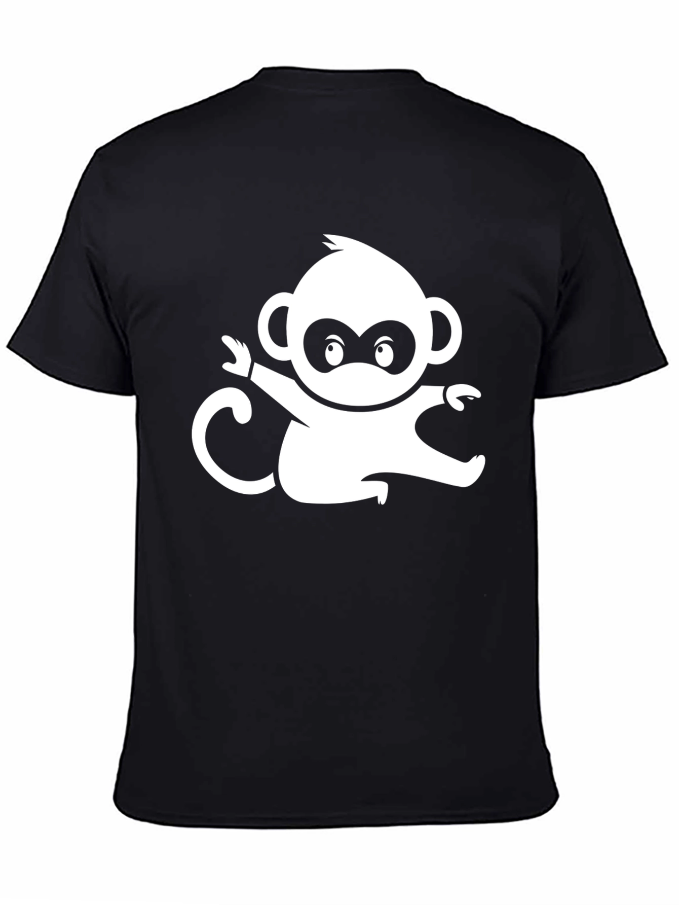 Monkey Graphic Tee - Black Cotton Comfort