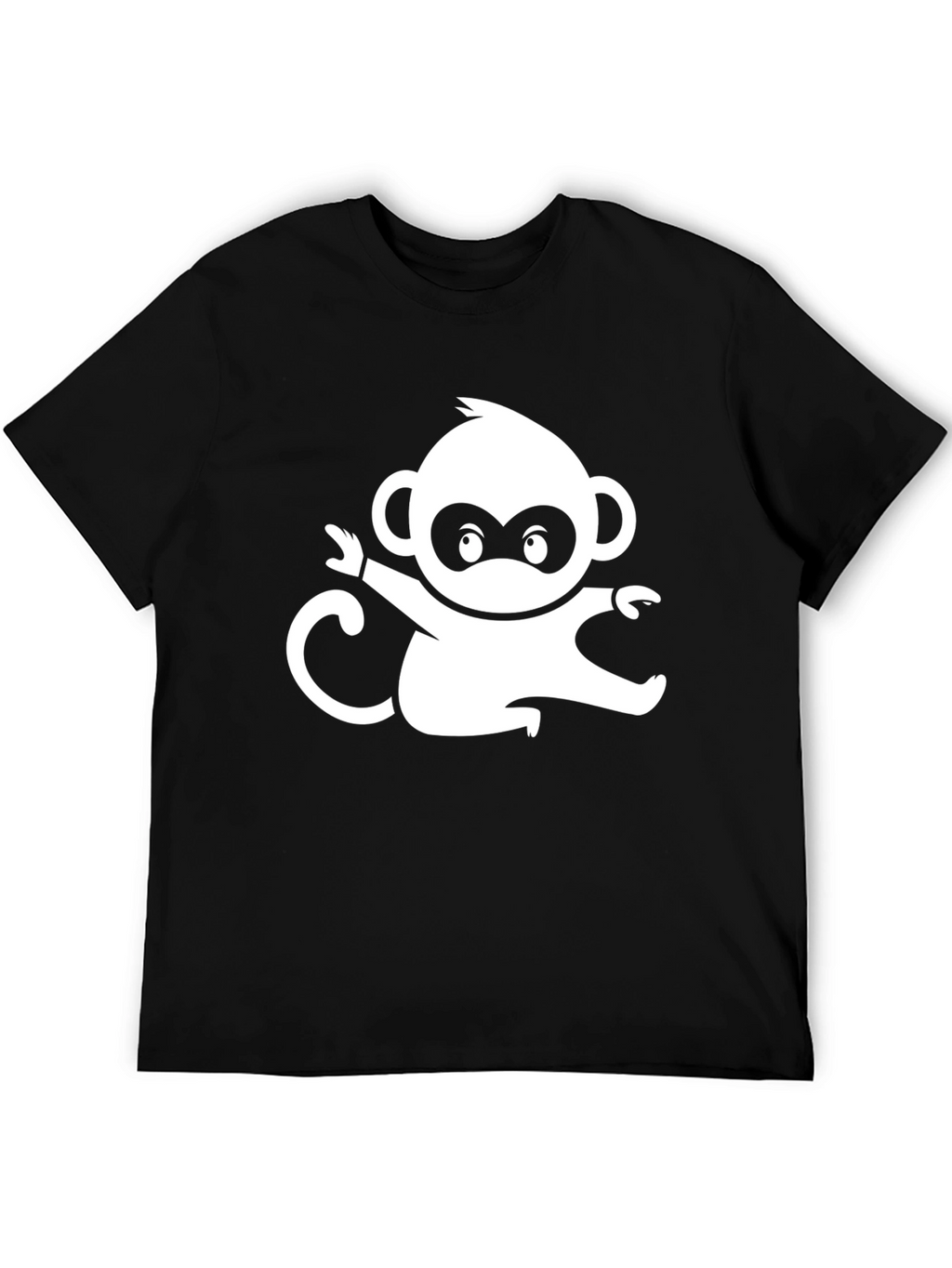 Monkey Graphic Tee - Black Cotton Comfort