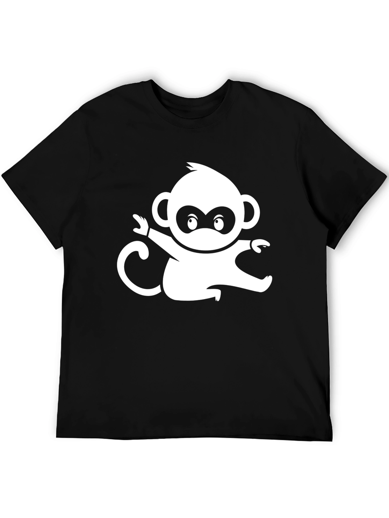 Monkey Graphic Tee - Black Cotton Comfort