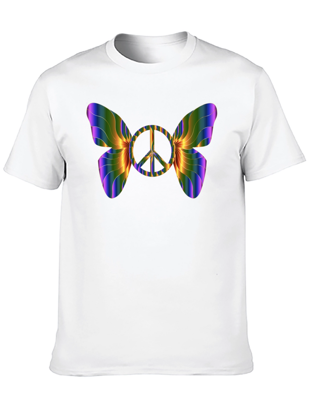 Peace Sign Butterfly T-Shirt - Rainbow Wings