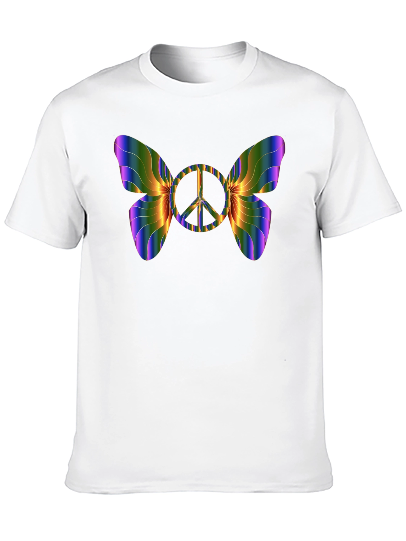 Peace Sign Butterfly T-Shirt - Rainbow Wings