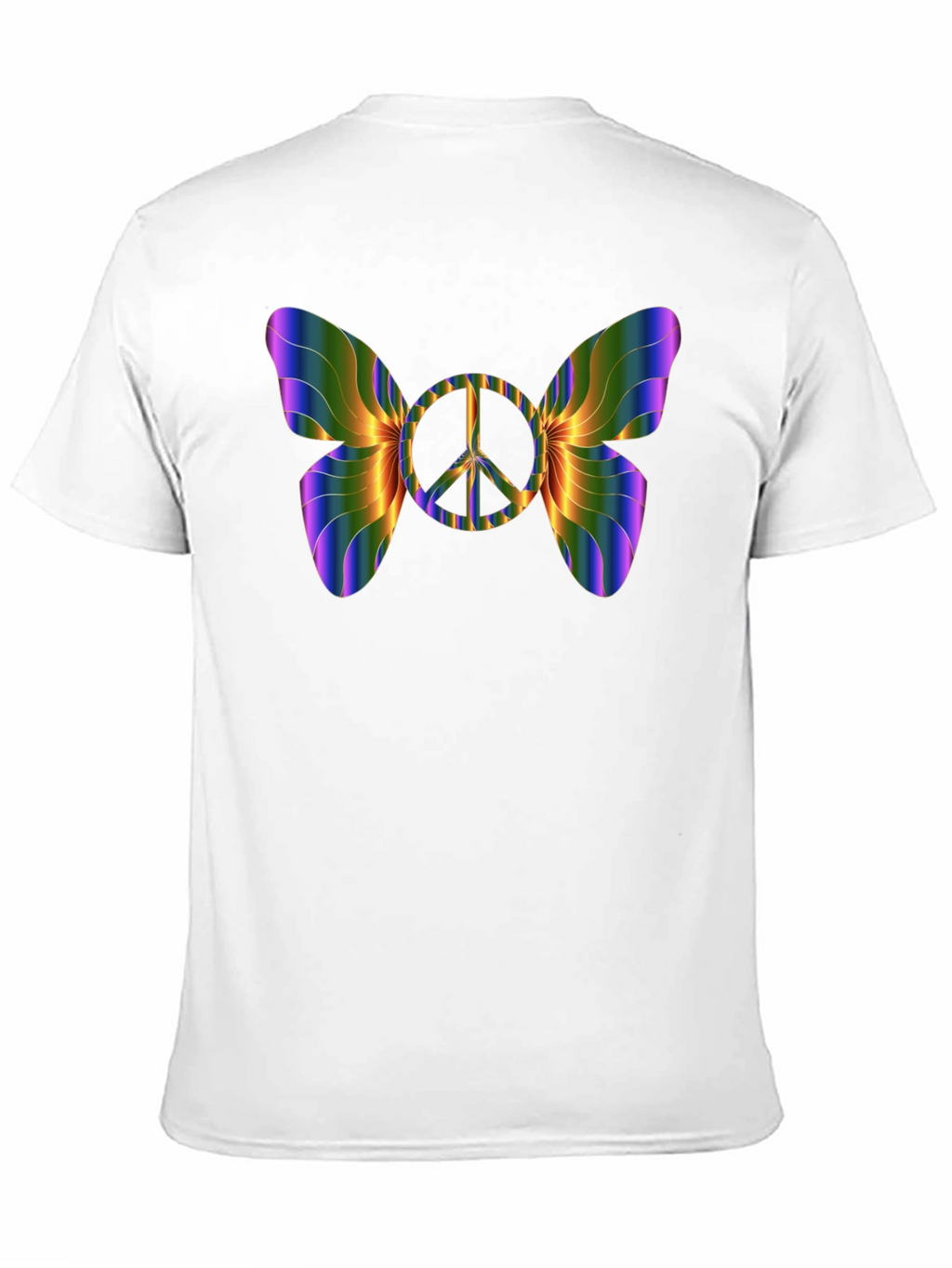 Peace Sign Butterfly T-Shirt - Rainbow Wings