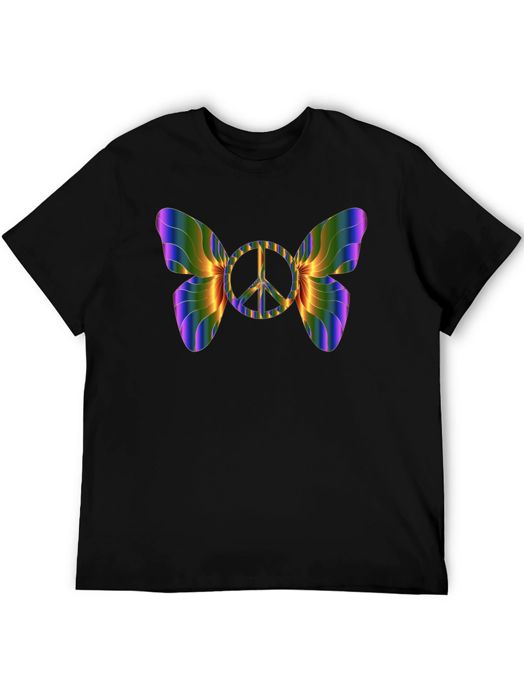 Peace Sign Butterfly T-Shirt - Rainbow Wings