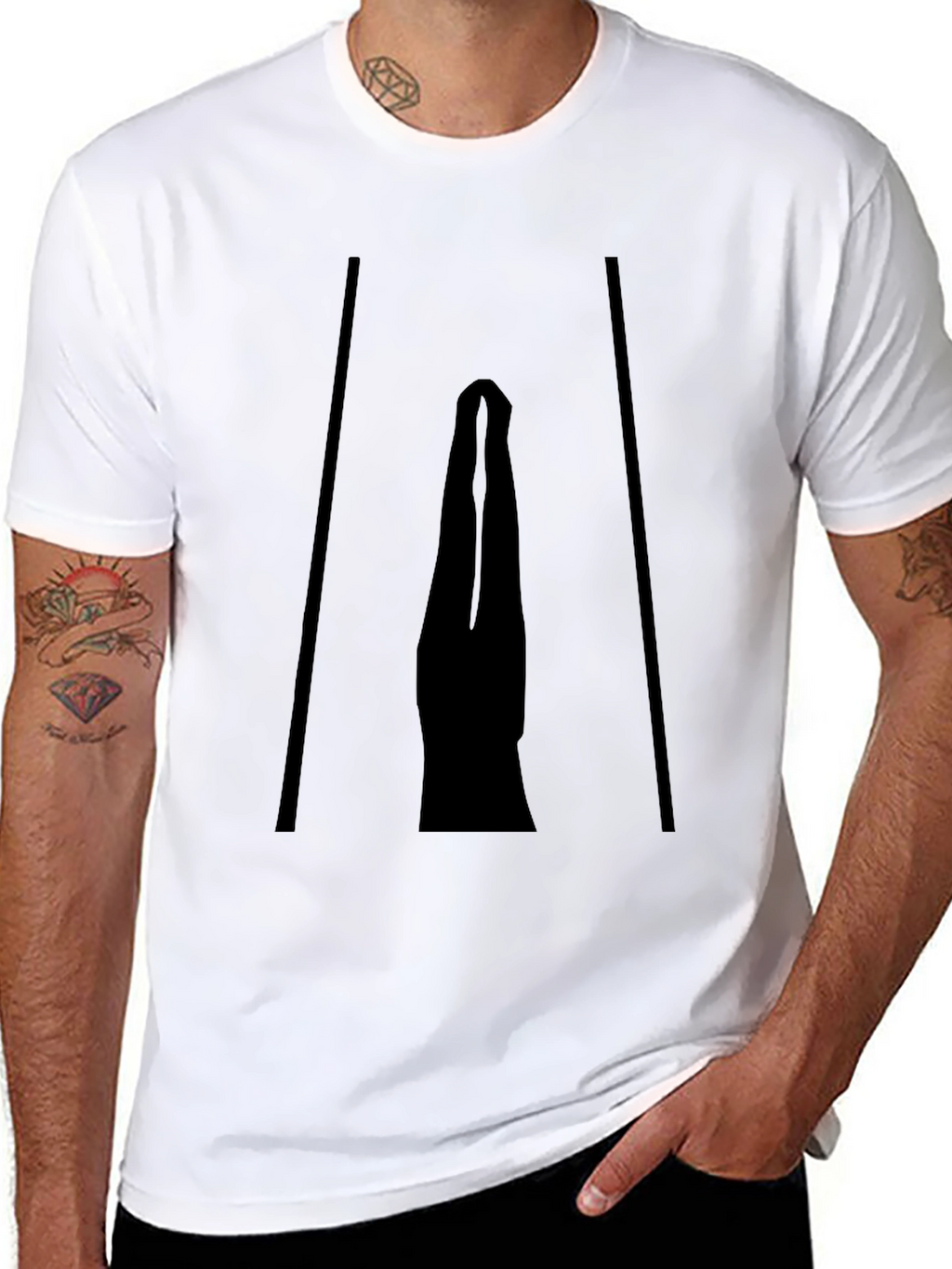 Artistic Silhouette Graphic Print Black T-Shirt