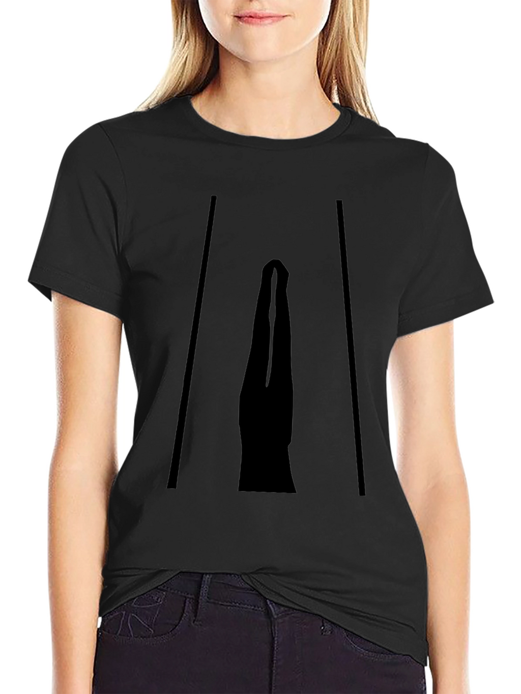 Artistic Silhouette Graphic Print Black T-Shirt