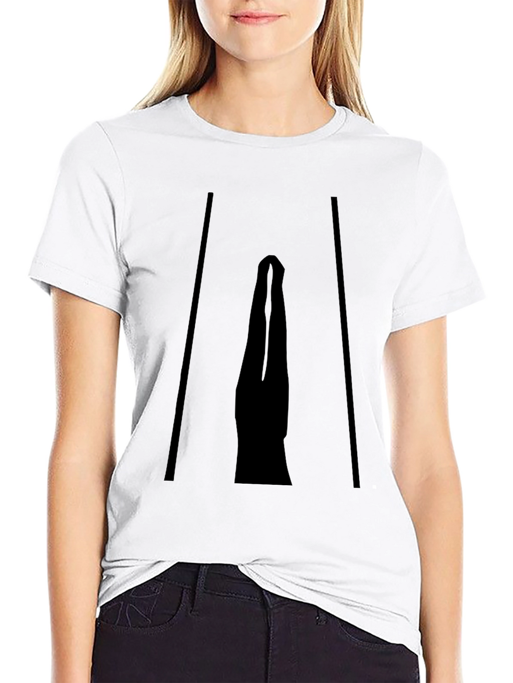 Artistic Silhouette Graphic Print Black T-Shirt