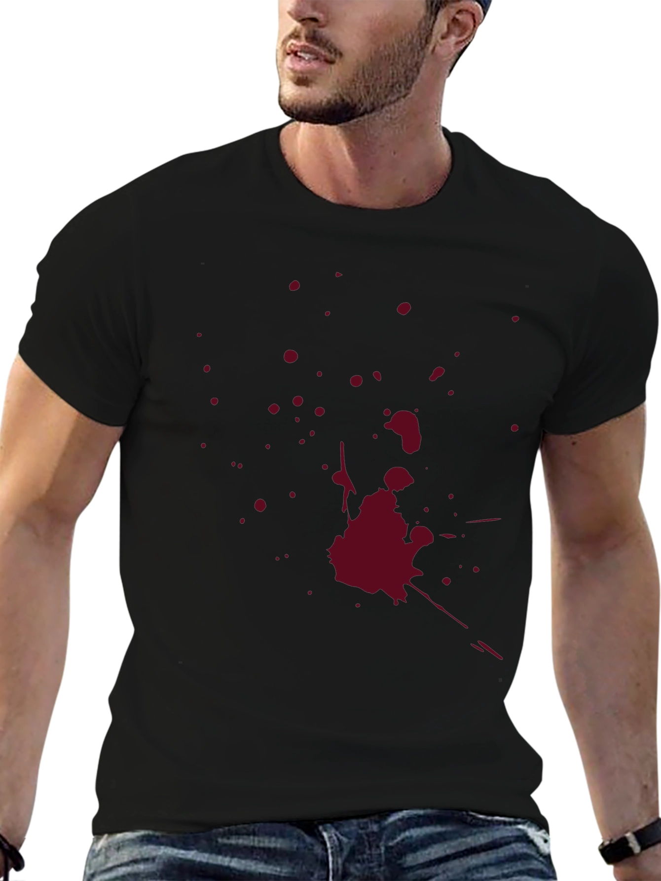 Blood Splatter Graphic T-Shirt - Horror Style