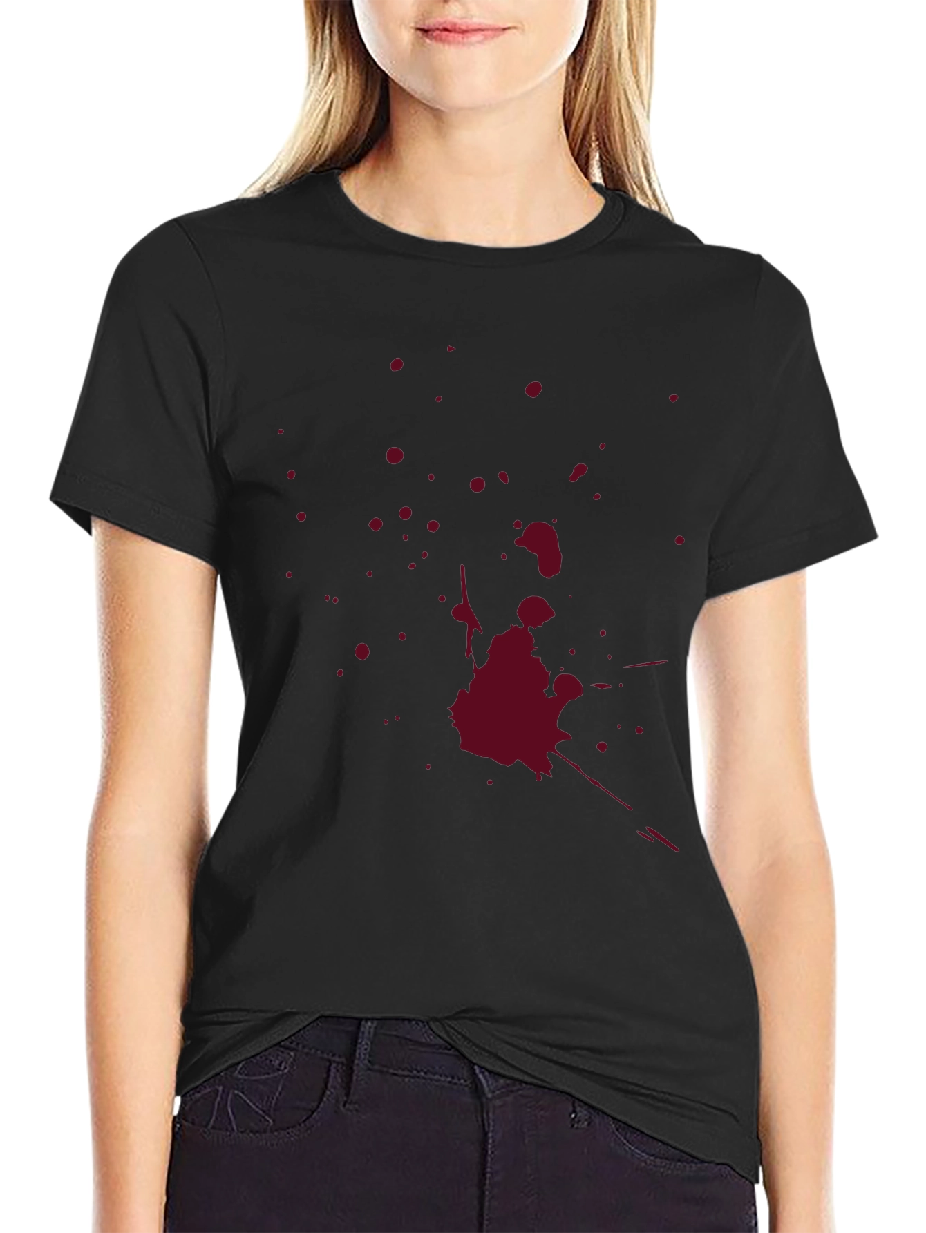 Blood Splatter Graphic T-Shirt - Horror Style