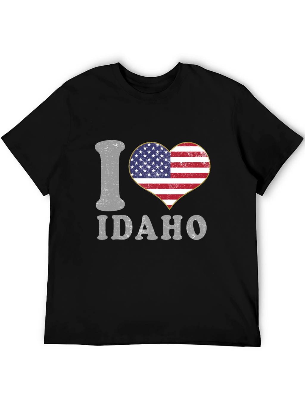 I Heart Idaho Patriotic USA Flag Graphic T-Shirt