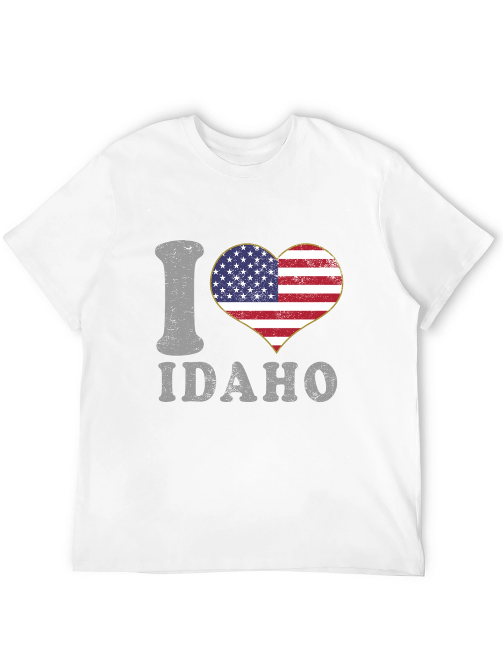 I Heart Idaho Patriotic USA Flag Graphic T-Shirt