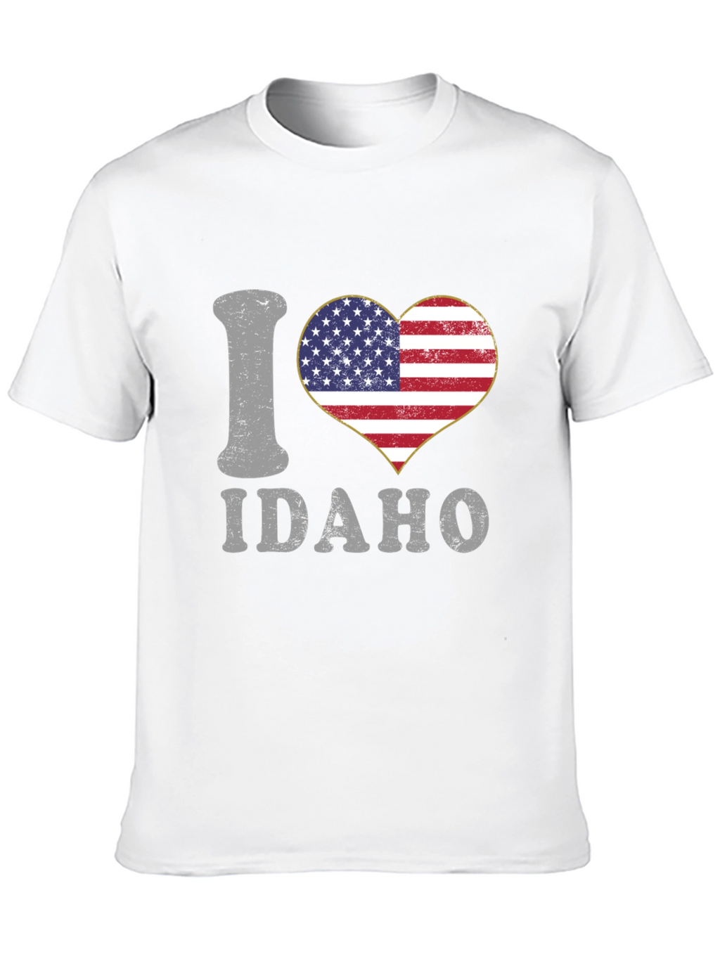 I Heart Idaho Patriotic USA Flag Graphic T-Shirt