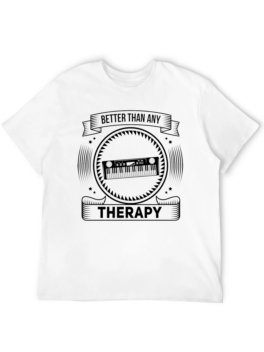 Music is Therapy Black Graphic Tee