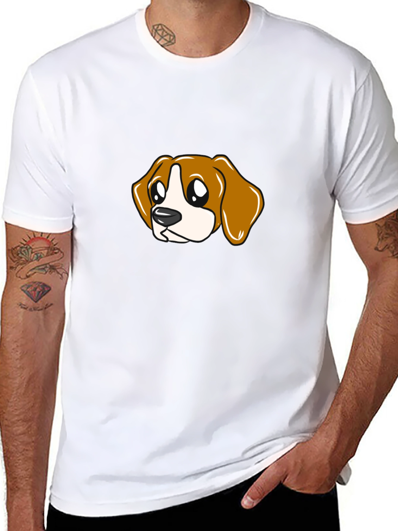 Cartoon Beagle T-Shirt - Cute Dog Graphic Tee