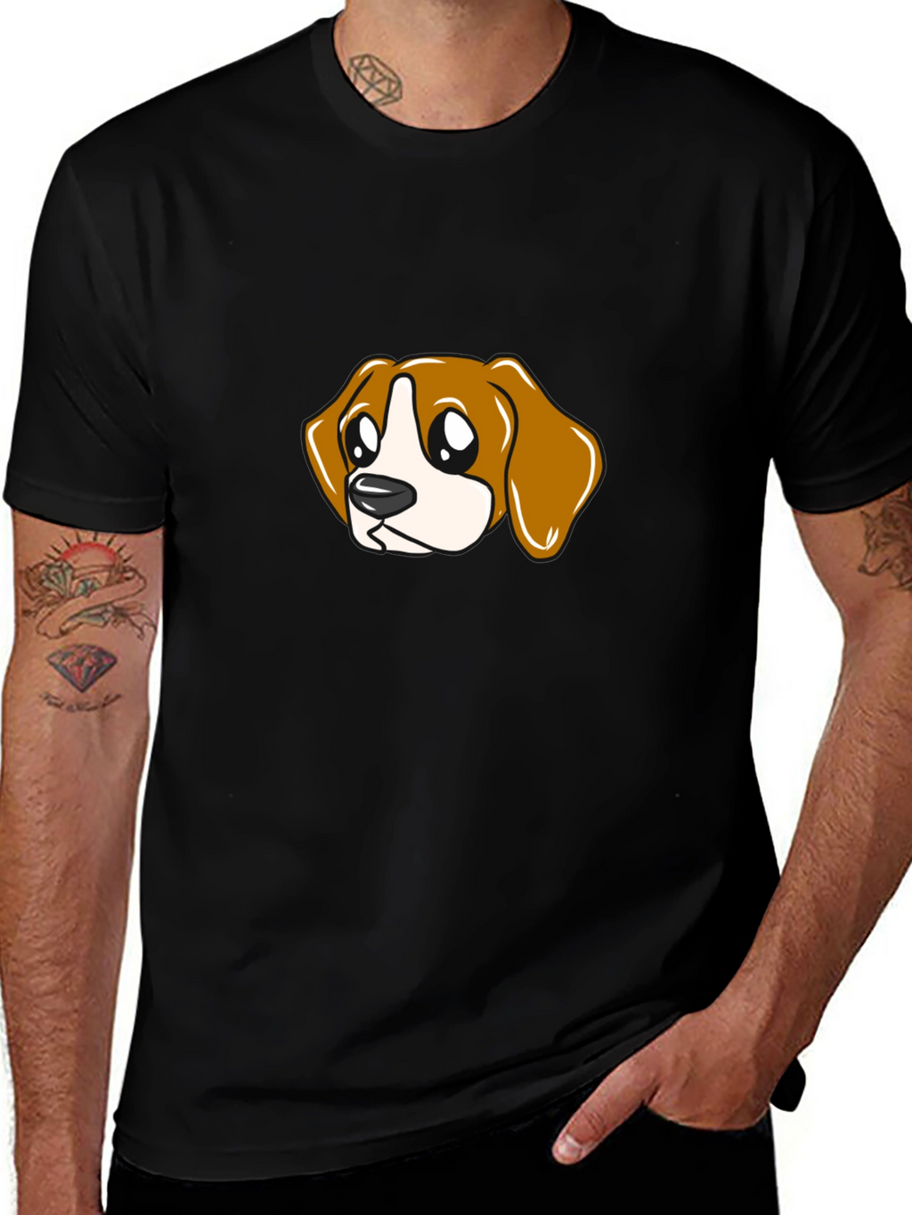 Cartoon Beagle T-Shirt - Cute Dog Graphic Tee