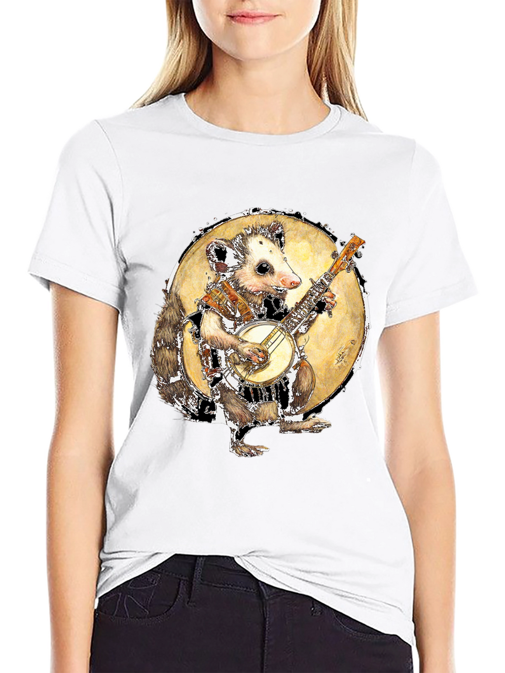 Banjo Playing Opossum Graphic Tee