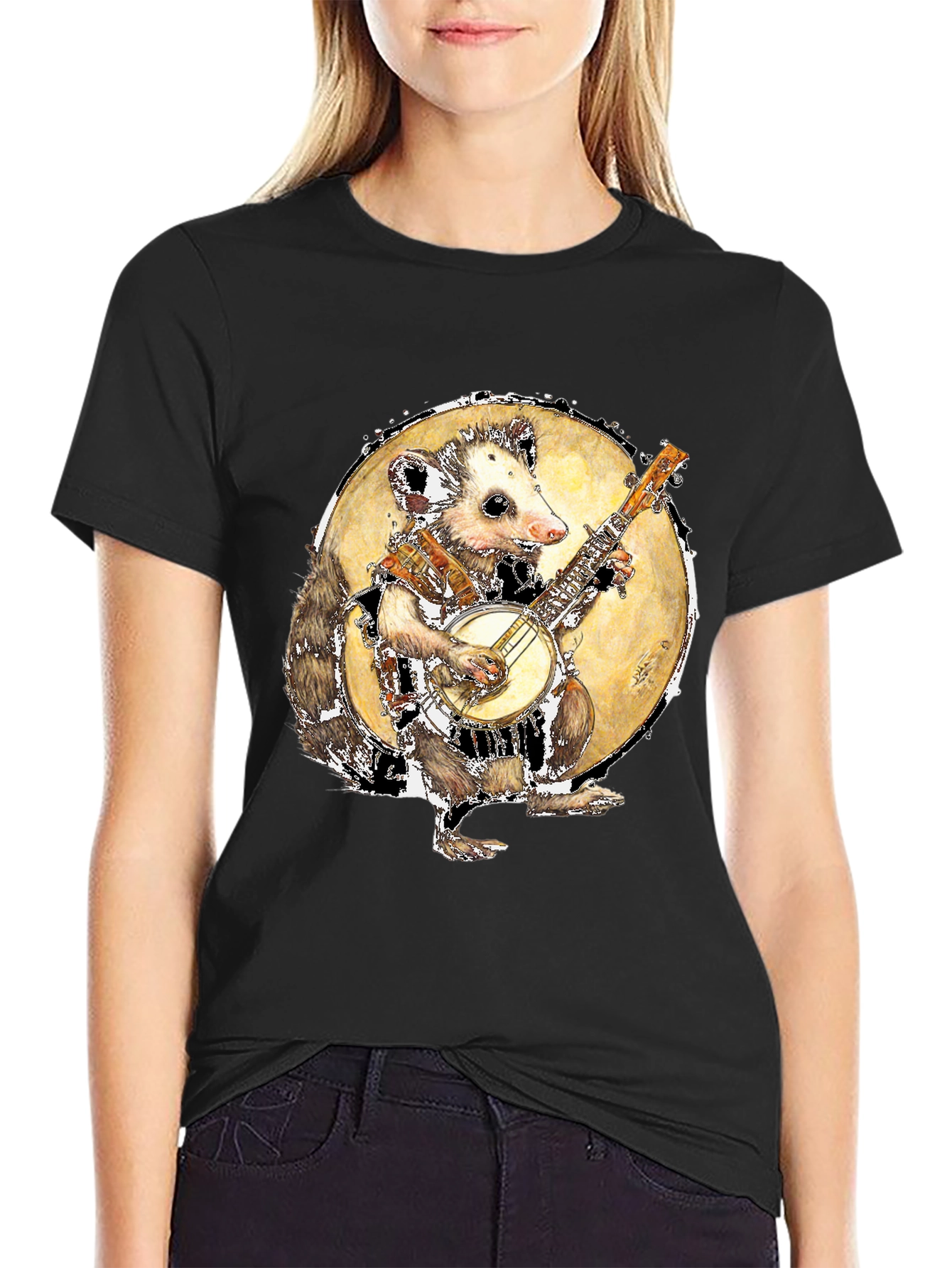 Banjo Playing Opossum Graphic Tee