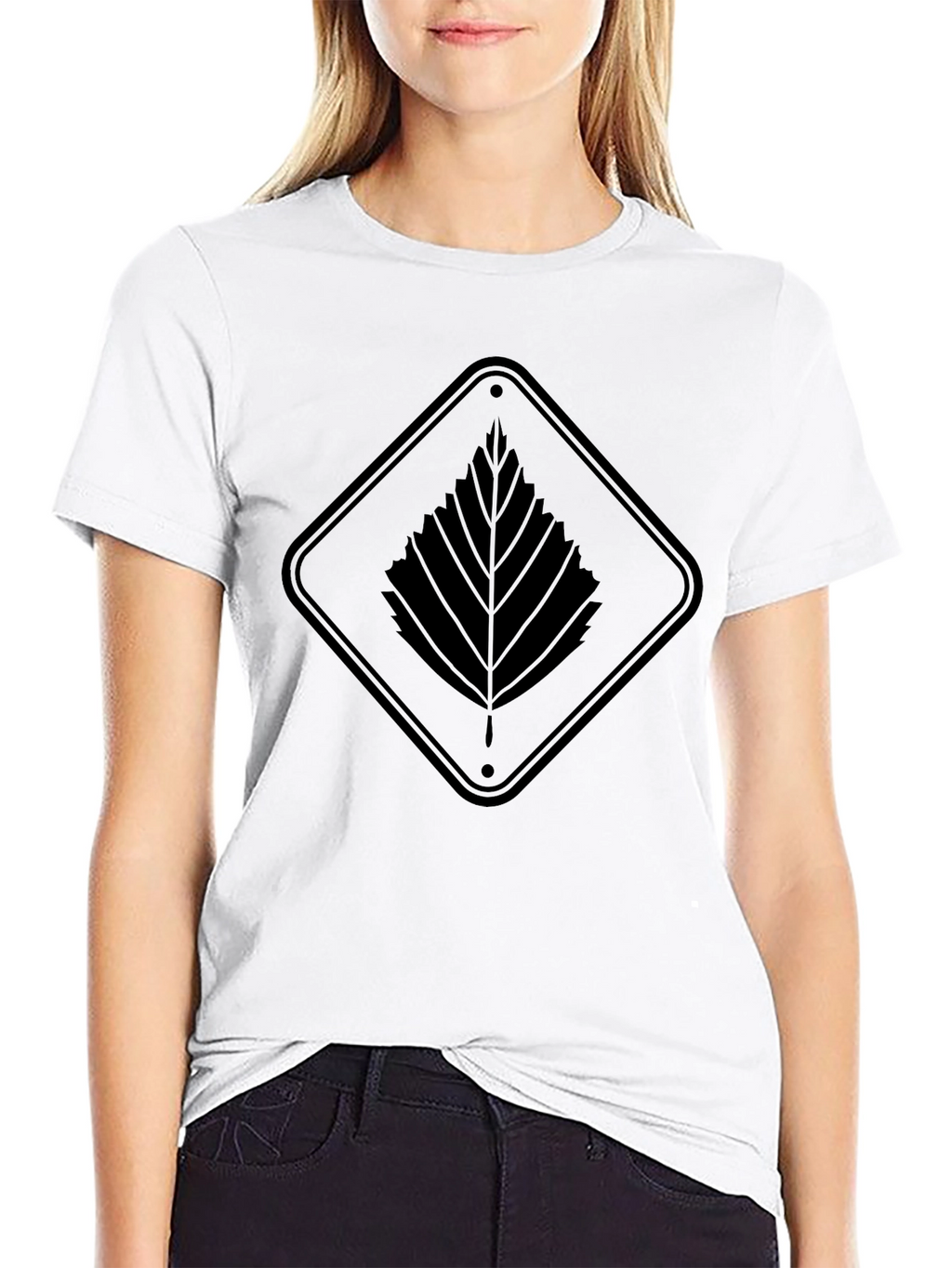 Black Leaf Graphic Tee - Modern Style