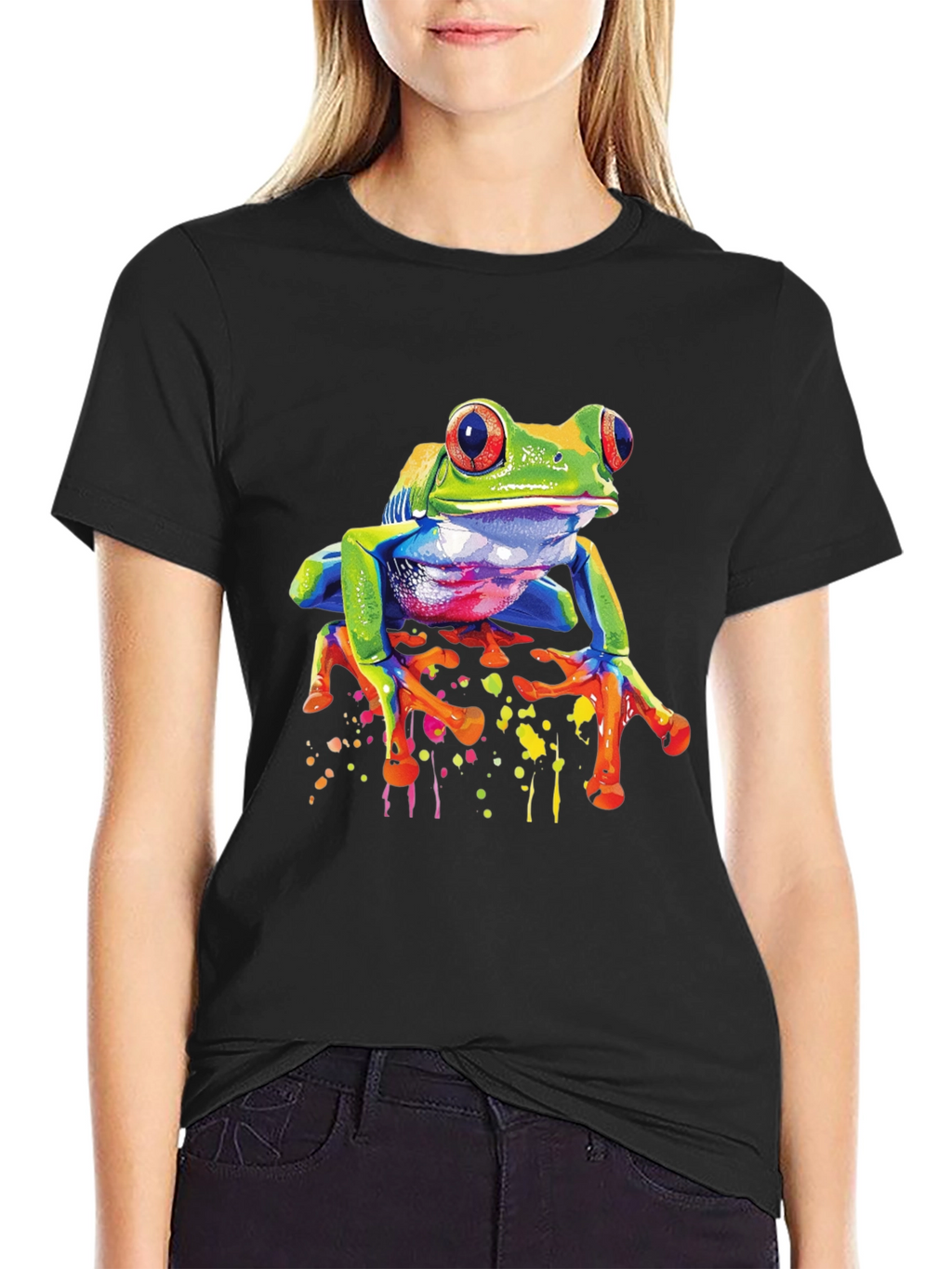 Funky Frog Graphic Tee - Vibrant Mens T-Shirt