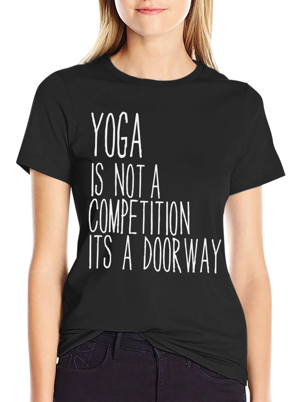 Yoga is Not a Competition Black T-Shirt