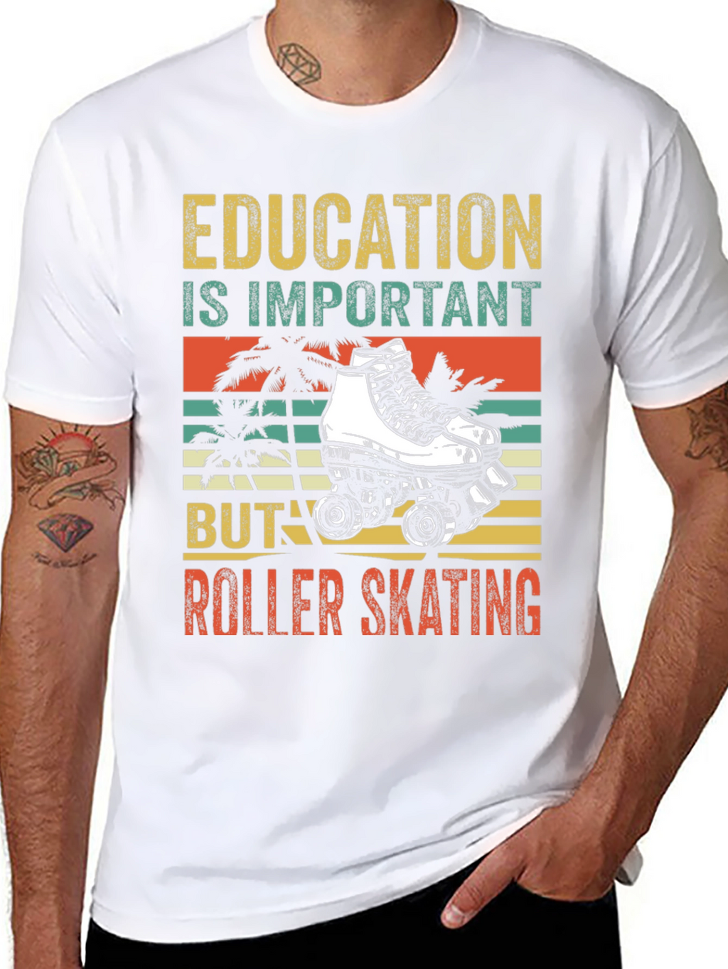 Education vs Roller Skating T-Shirt