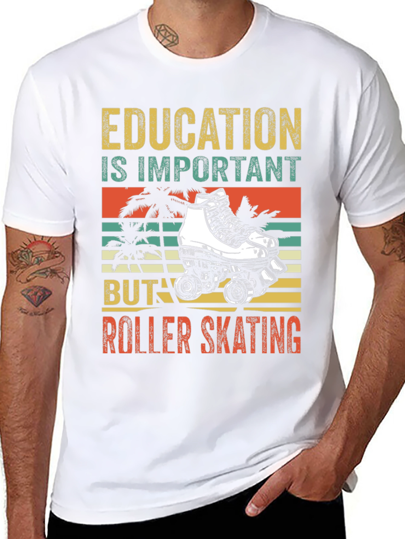 Education vs Roller Skating T-Shirt