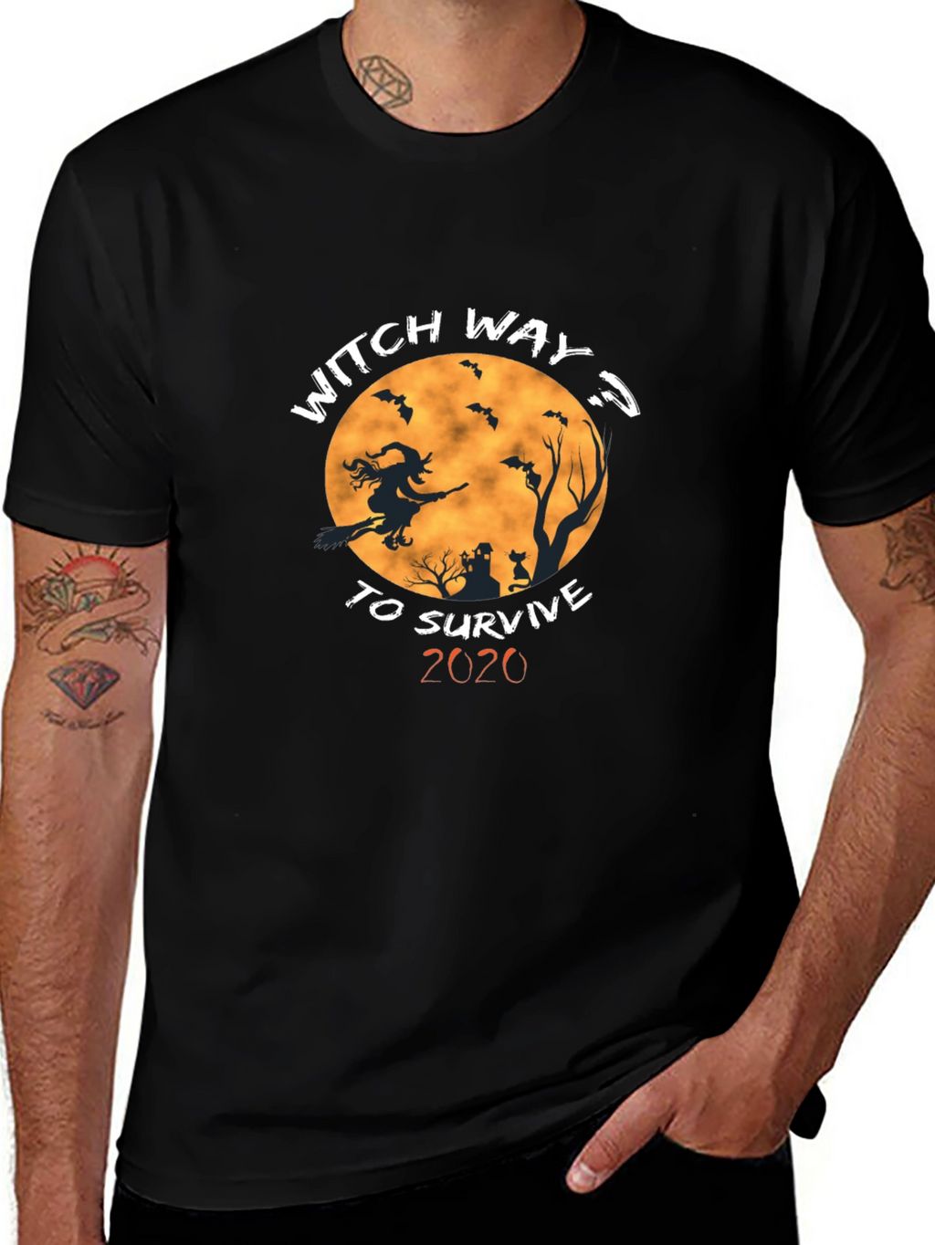 Witch Way To Survive 2020 Black T-Shirt