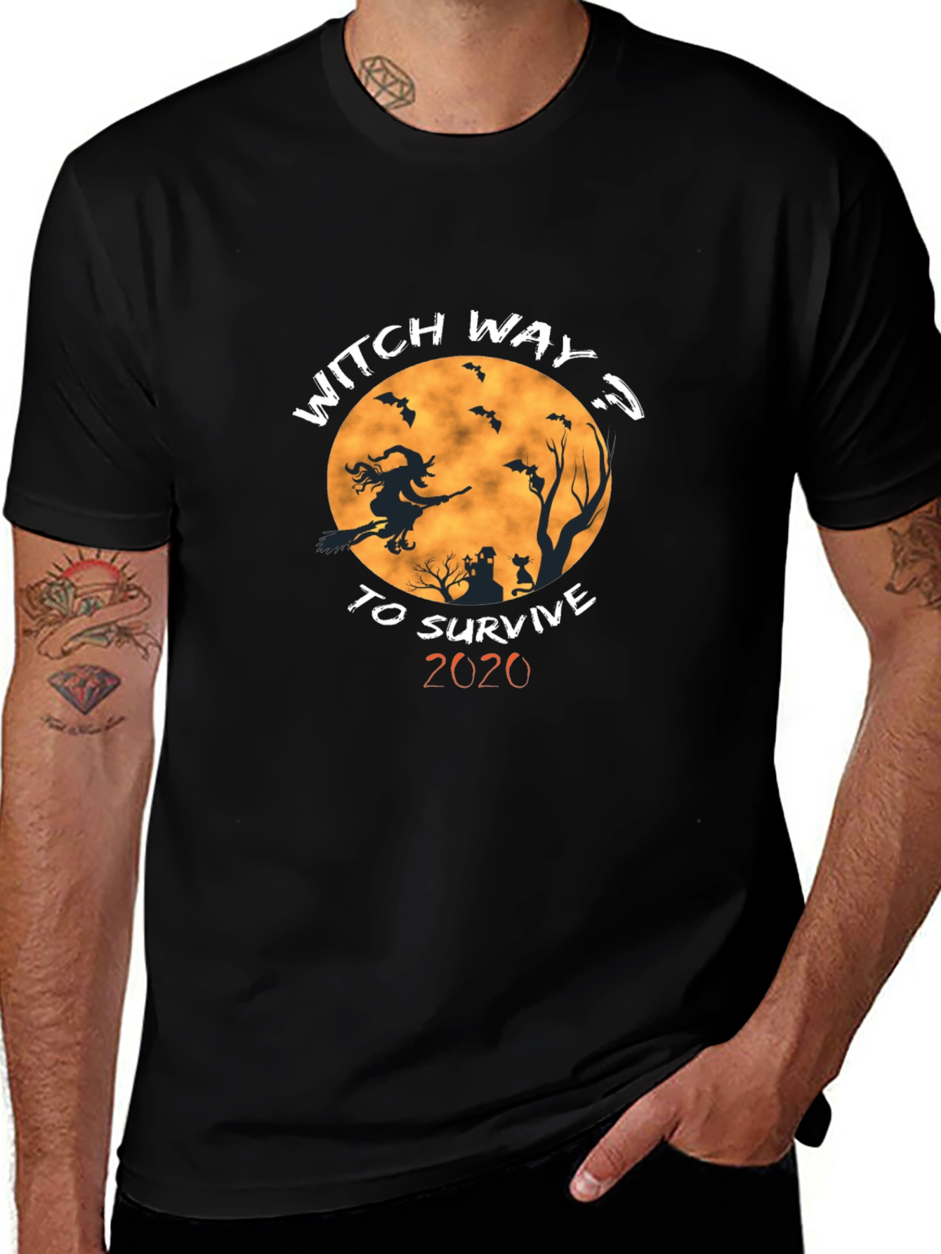 Witch Way To Survive 2020 Black T-Shirt