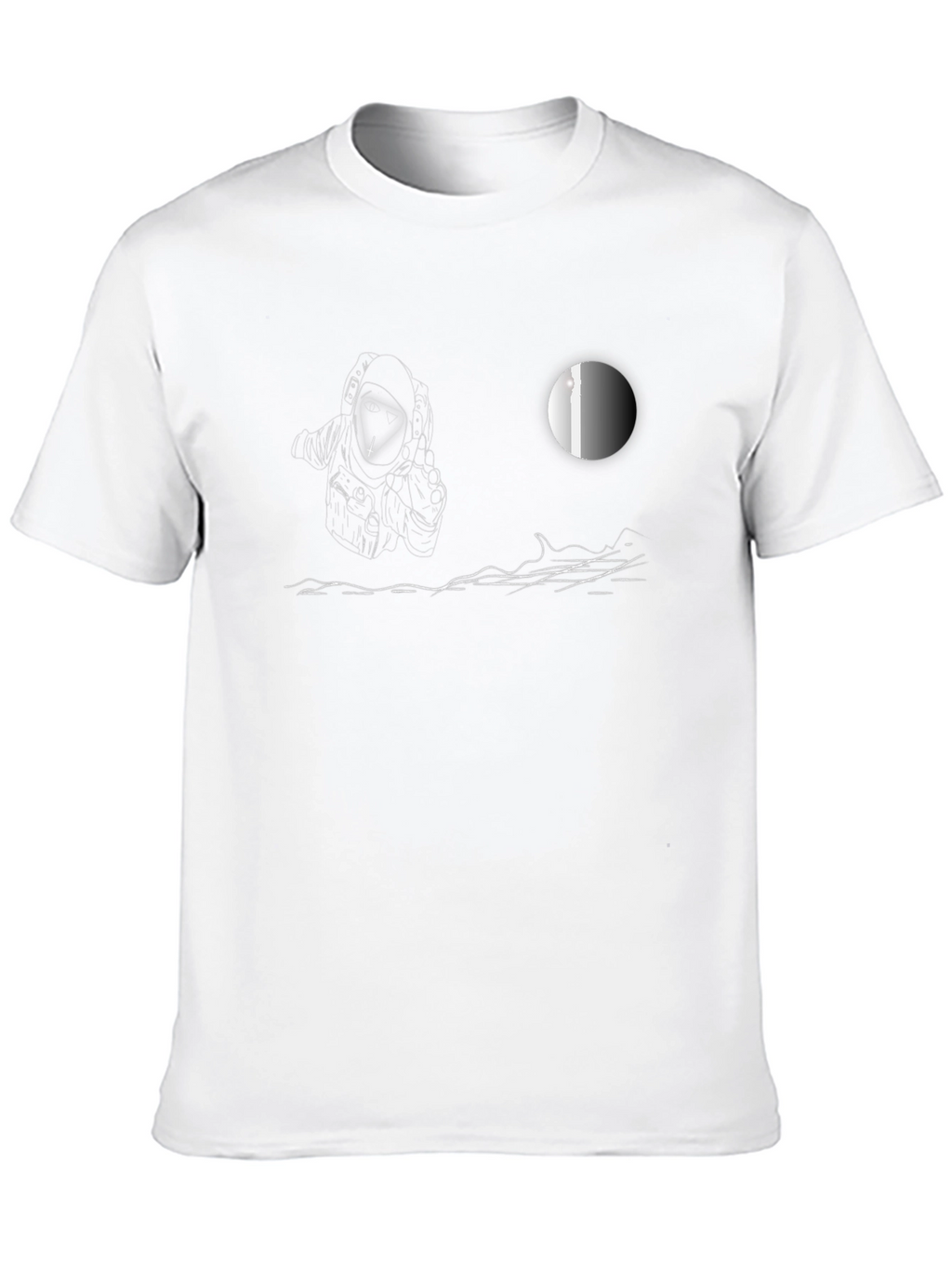 Astronaut Sketch Black T-Shirt