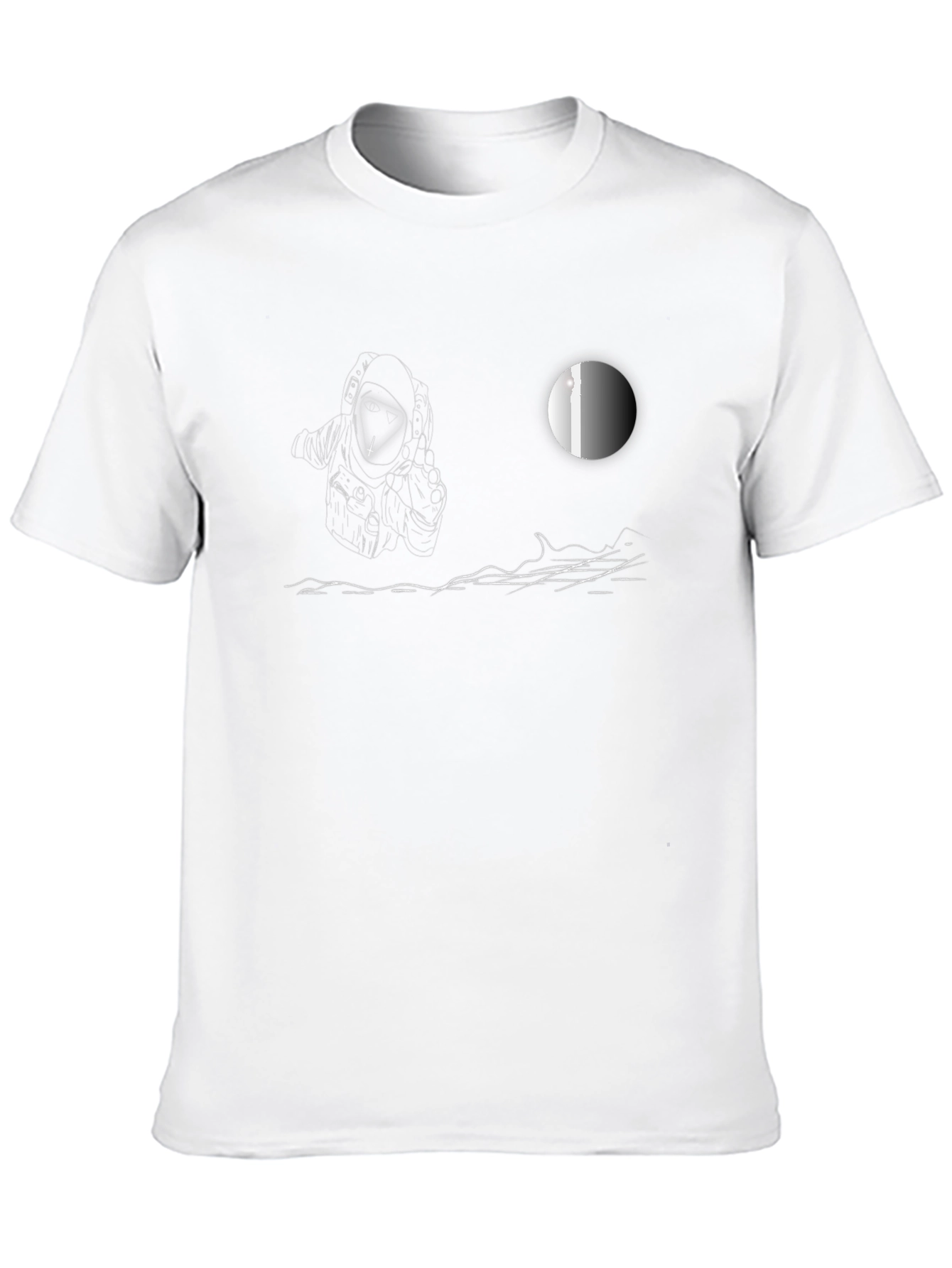 Astronaut Sketch Black T-Shirt