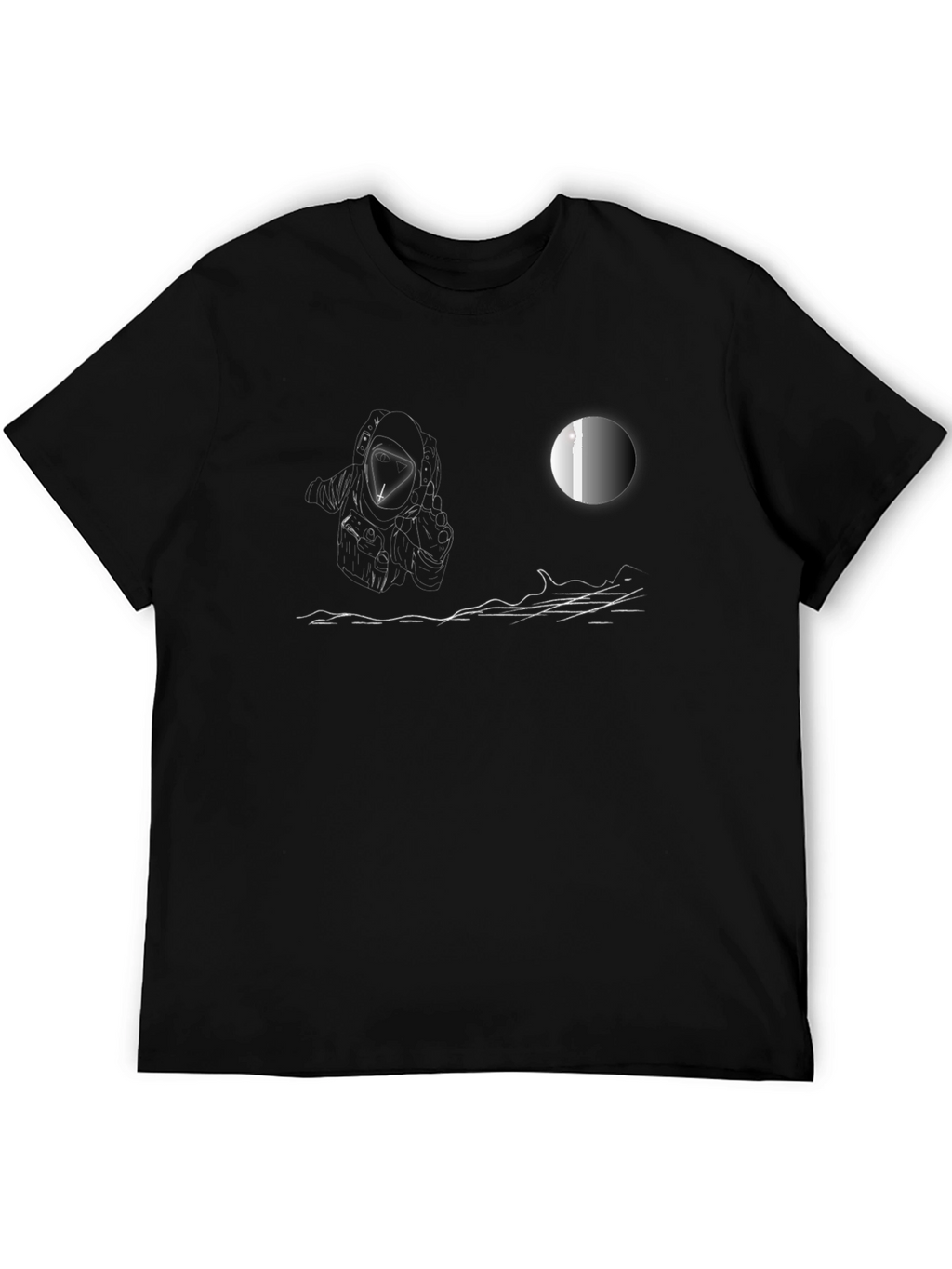 Astronaut Sketch Black T-Shirt