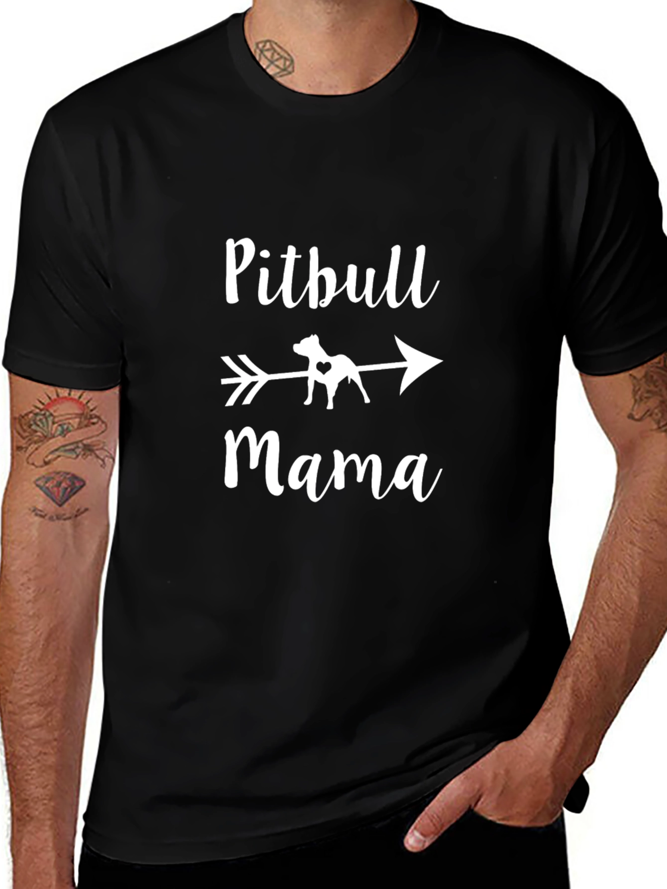 Pitbull Mama Graphic Tee - Black
