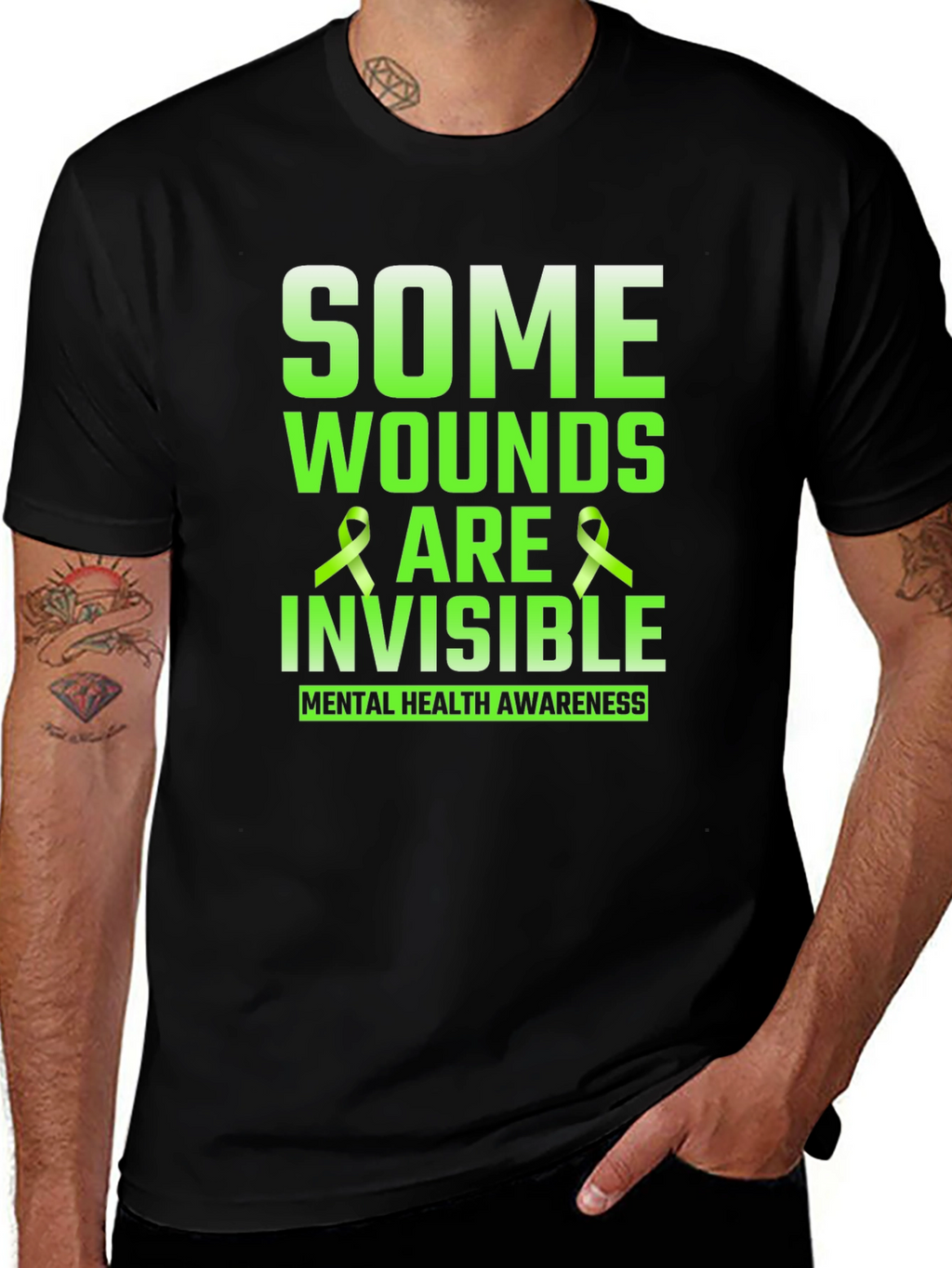 Mental Health Awareness T-Shirt - Some Wounds Are Invisible
