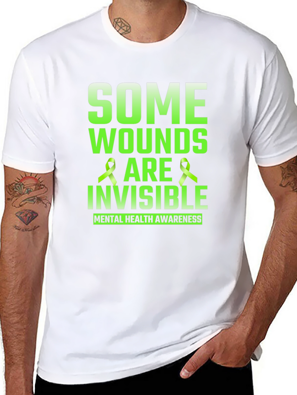 Mental Health Awareness T-Shirt - Some Wounds Are Invisible