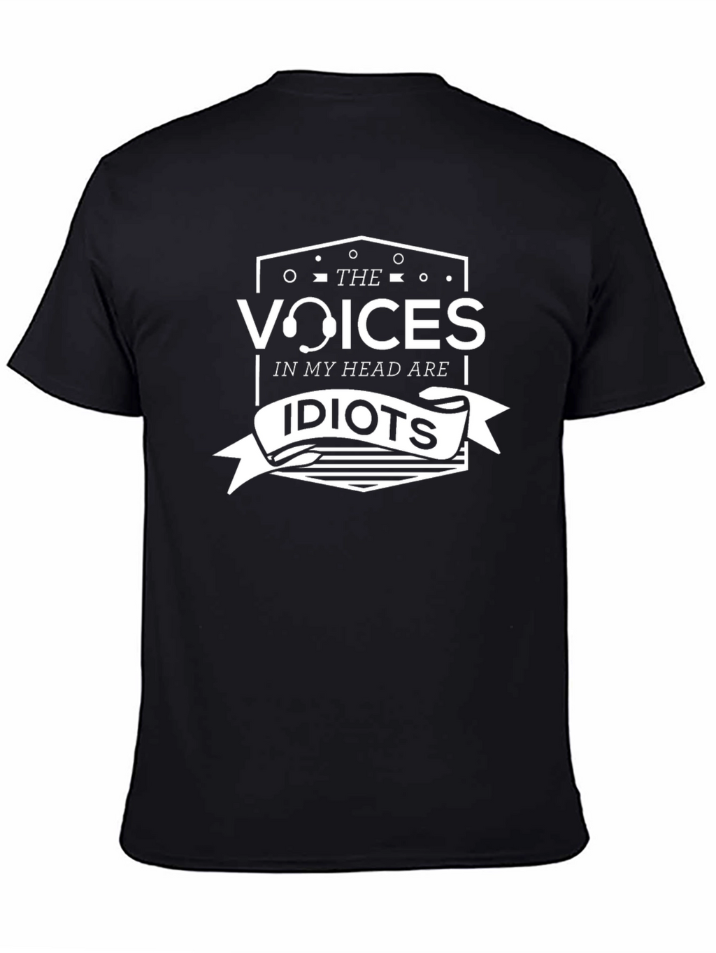 Voices In My Head Are Idiots Black T-Shirt