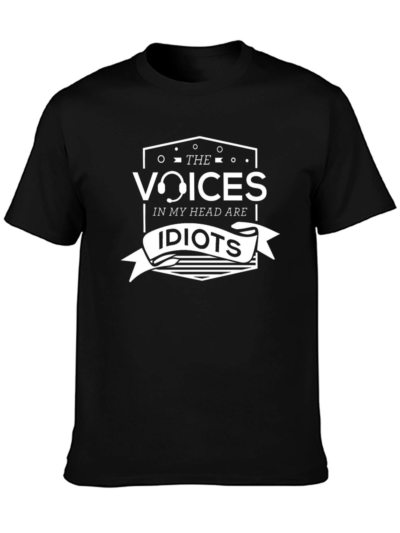 Voices In My Head Are Idiots Black T-Shirt
