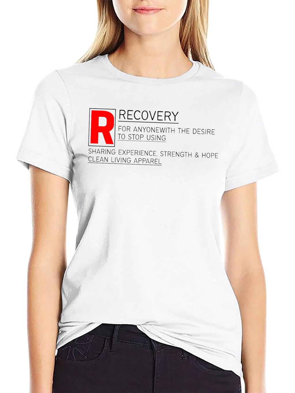 Recovery Black T-Shirt - Clean Living Apparel
