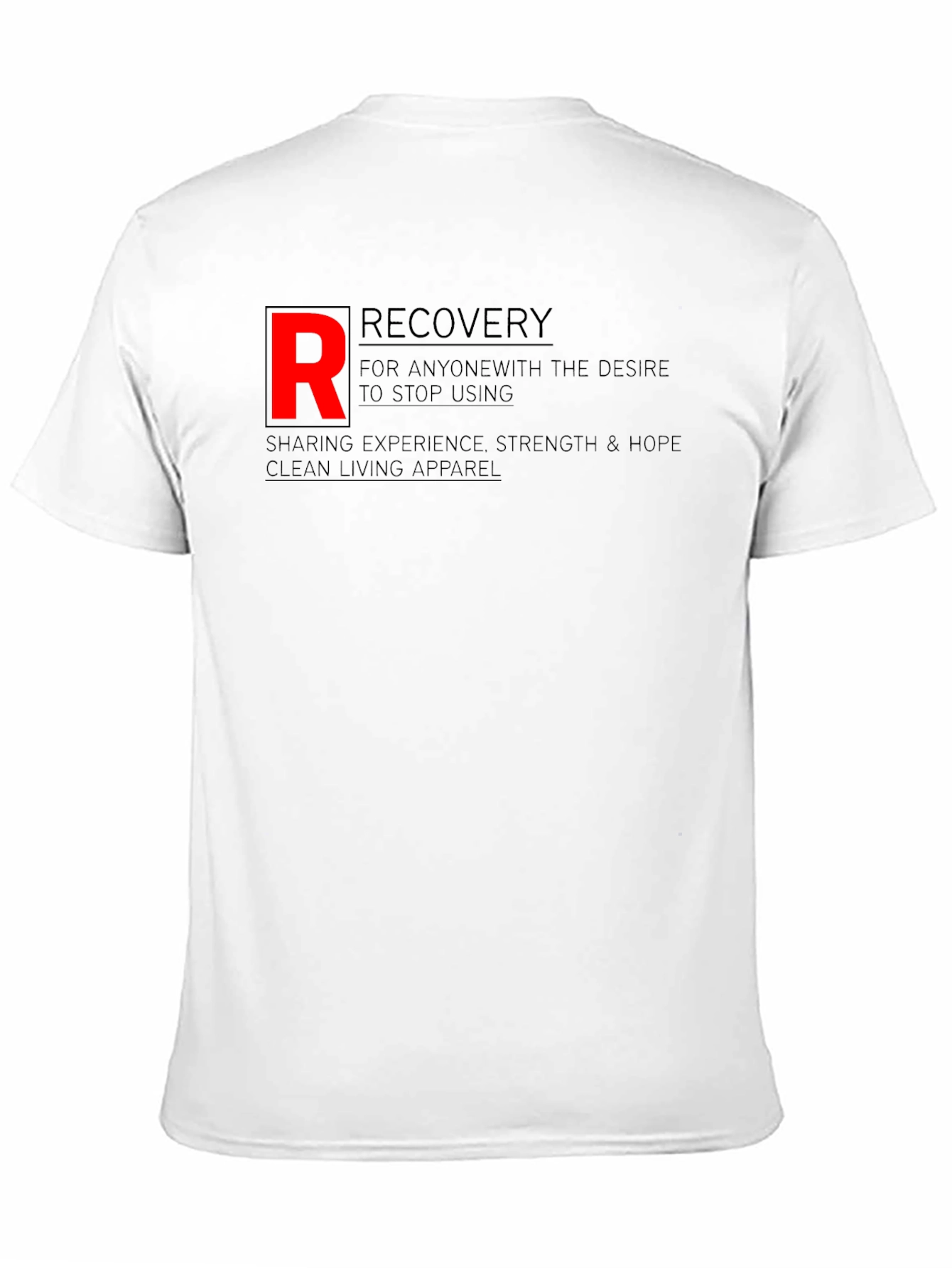 Recovery Black T-Shirt - Clean Living Apparel