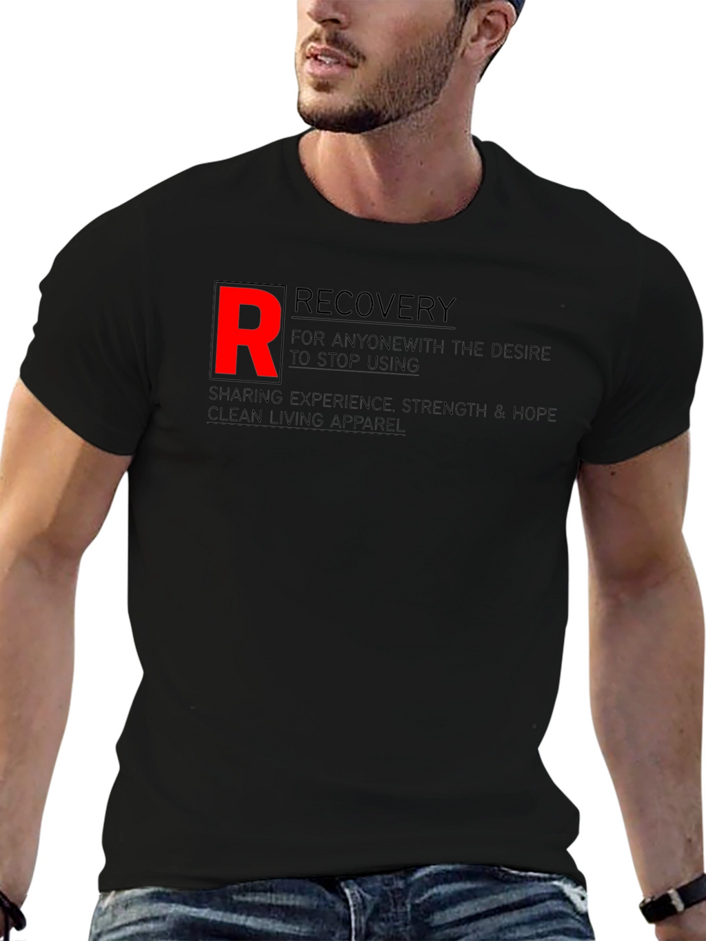 Recovery Black T-Shirt - Clean Living Apparel