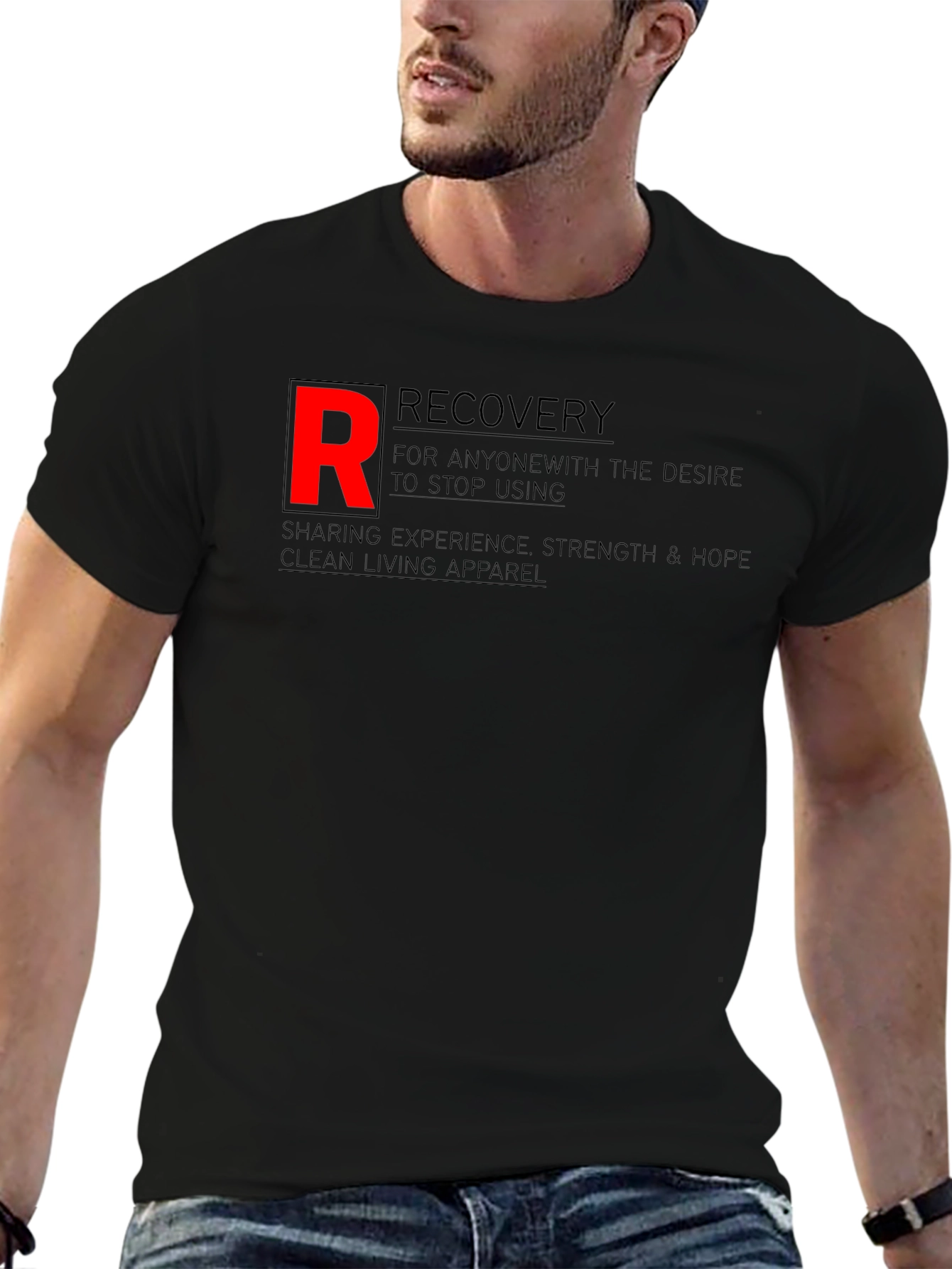 Recovery Black T-Shirt - Clean Living Apparel