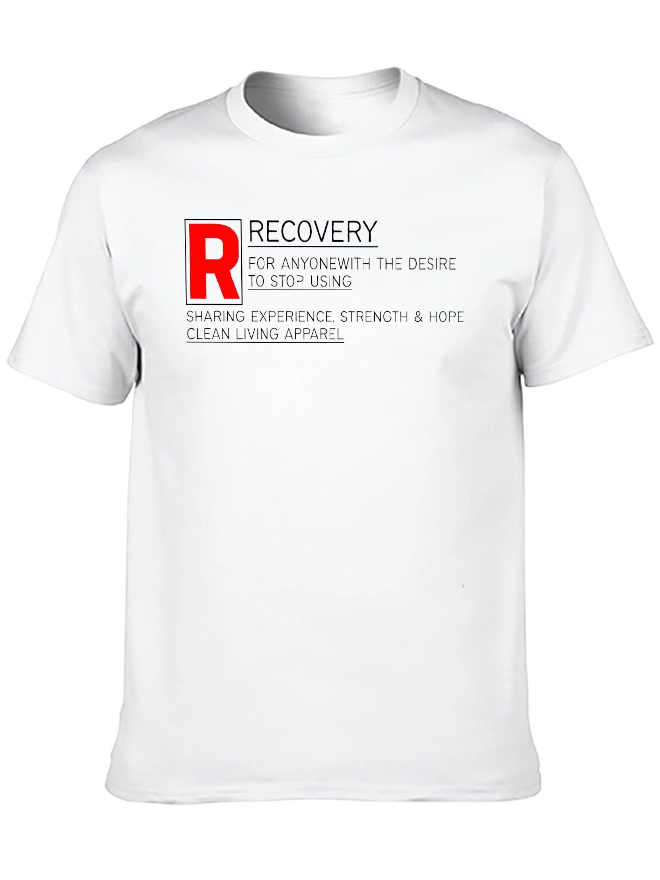 Recovery Black T-Shirt - Clean Living Apparel
