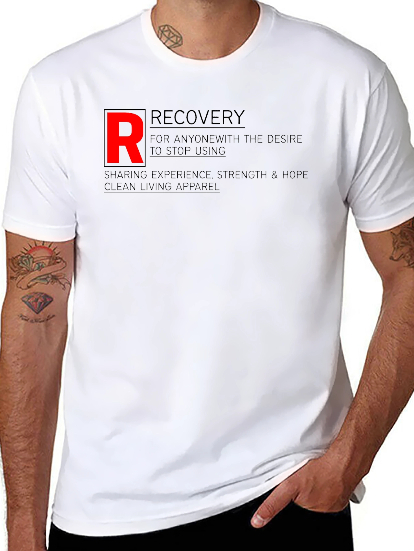 Recovery Black T-Shirt - Clean Living Apparel