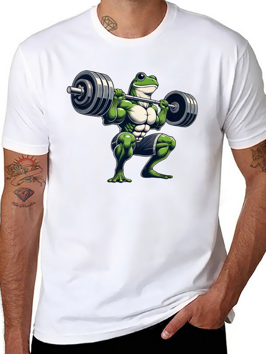 Frog Lifting Weights T-Shirt - Funny Gym Tee
