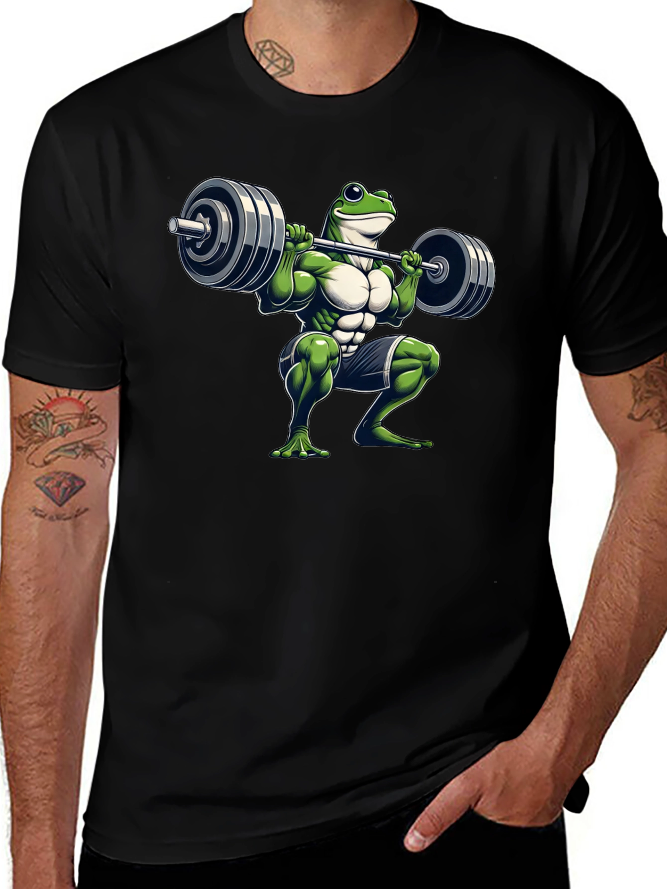 Frog Lifting Weights T-Shirt - Funny Gym Tee