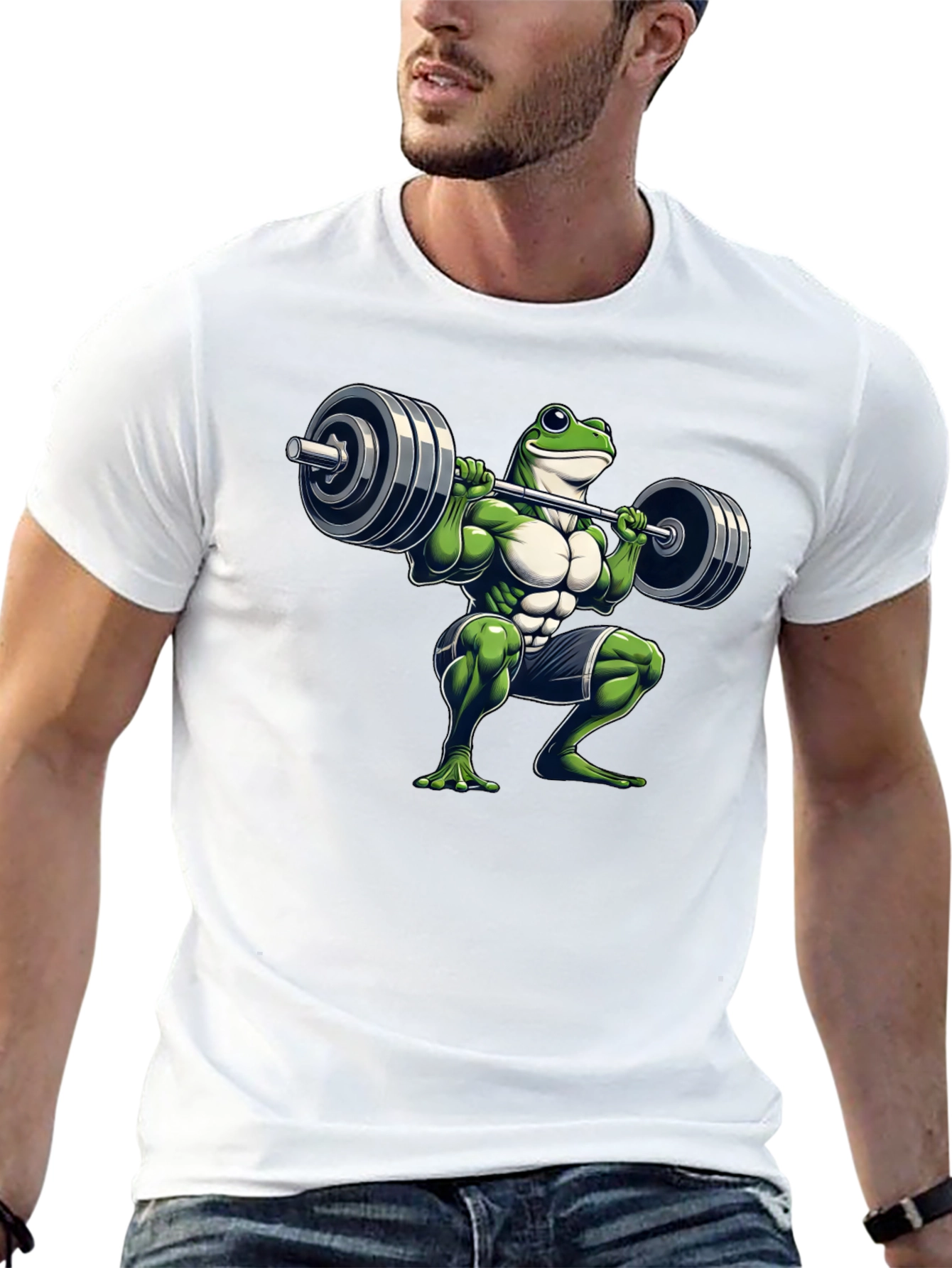 Frog Lifting Weights T-Shirt - Funny Gym Tee